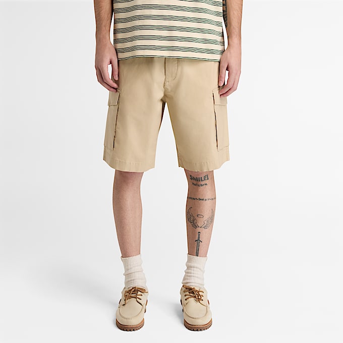 Brookline Poplin Cargo Short for Men in Beige TBL Beige ALT1