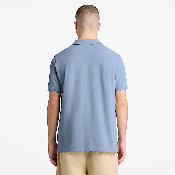 Millers River ShortSleeve Pique Polo Shirt for Men in Blue TBL Blue ALT8