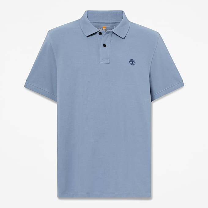 Millers River Short-Sleeve Pique Polo Shirt for Men in Blue - 1