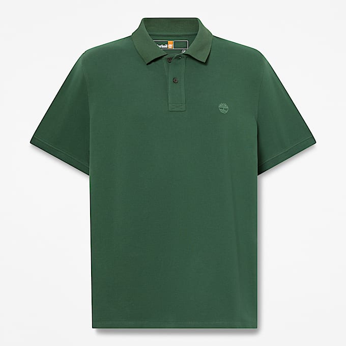 Millers River Short-Sleeve Pique Polo Shirt for Men in Dark Green - 1