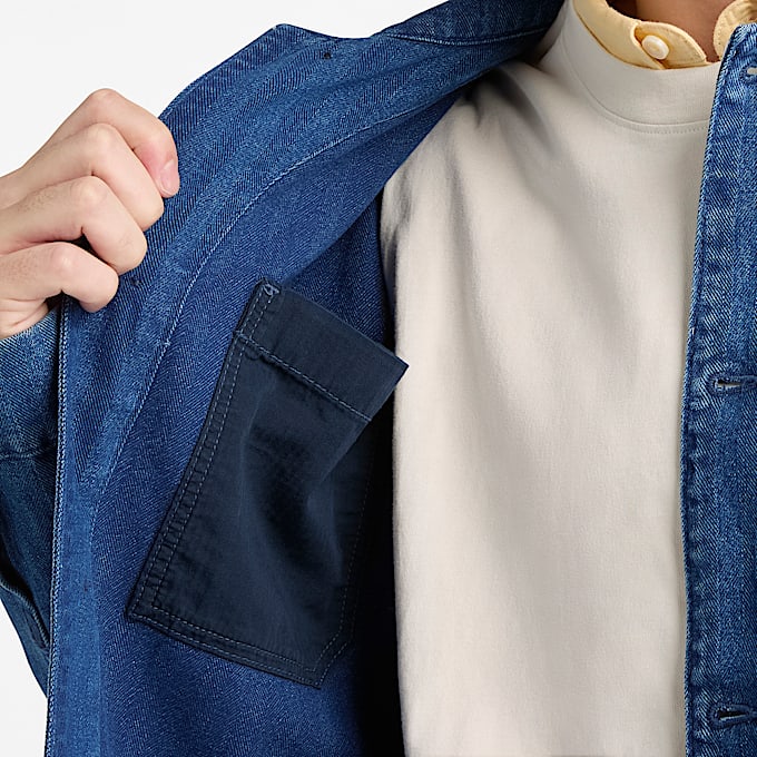 Kempshire Herringbone Denim Chore Jacket for Men in Dark Blue TBL Blue ALT3