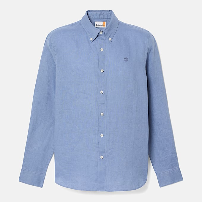 Mill Brook Linen Shirt for Men in Blue TBL Blue HERO