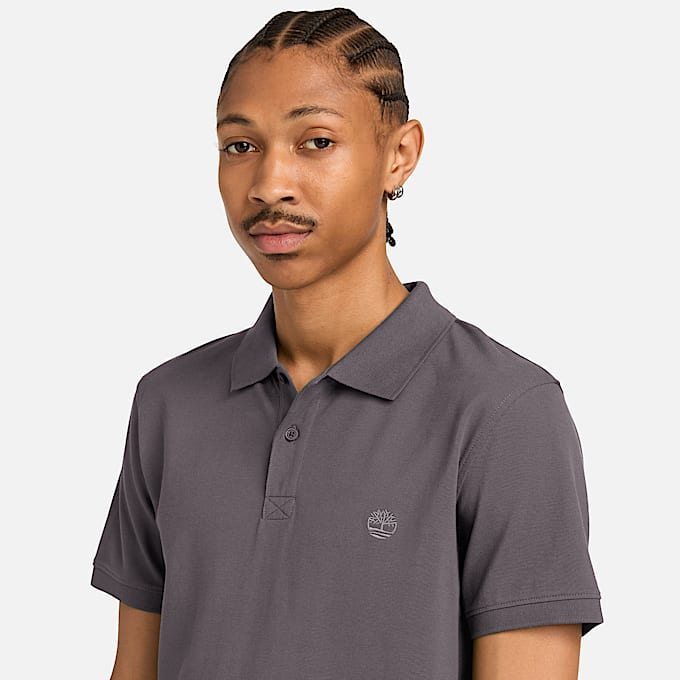 Polo elstico de manga corta Millers River para hombre en gris oscuro TBL gris ALT3