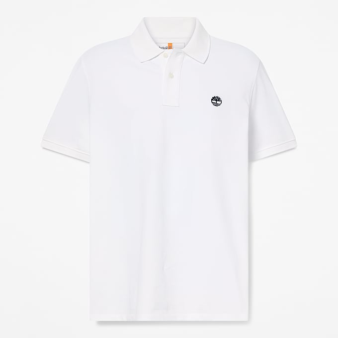 Millers River ShortSleeve Pique Polo Shirt for Men in White TBL White HERO