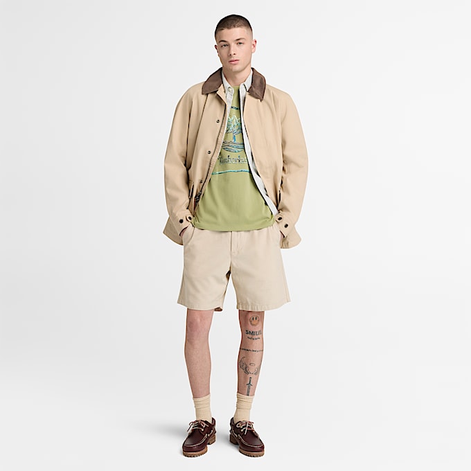 Shorts in Cotone e Lino da Uomo in beige