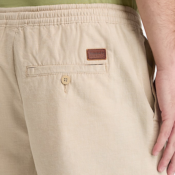 Shorts in Cotone e Lino da Uomo in beige