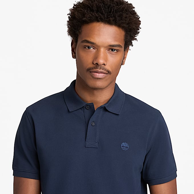 Kurzrmeliges Millers River PiquPolohemd fr Herren in Dunkelblau TBL Blau ALT3