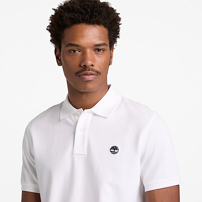 Millers River ShortSleeve Pique Polo Shirt for Men in White TBL White ALT3