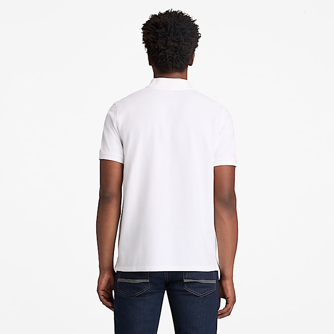 Millers River ShortSleeve Pique Polo Shirt for Men in White TBL White ALT8
