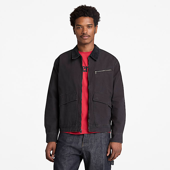 Strafford Washed Canvas Jacket for Men in Black
