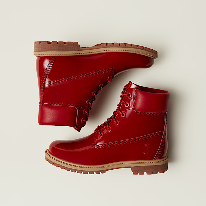 Wasserdichter 6Inch Boot aus Timberland Premium Lackleder fr Damen in Rot TBL Rot MKTG1