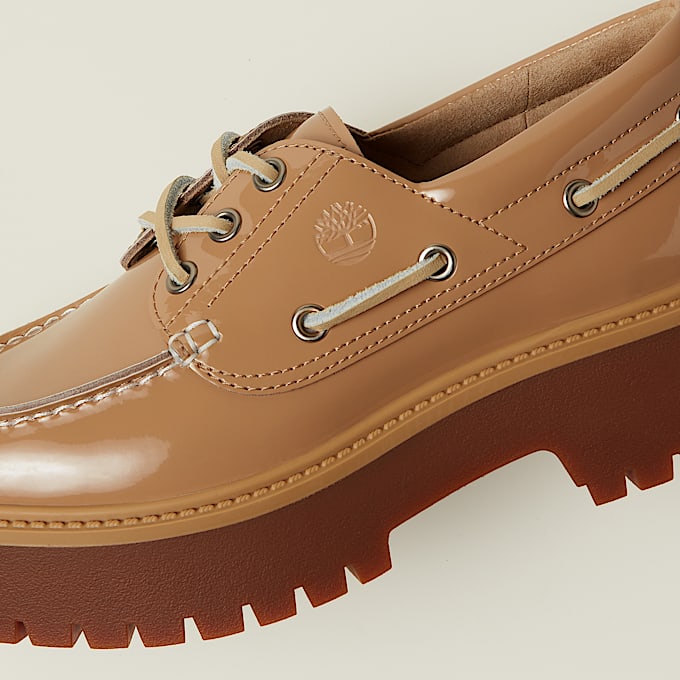 Chaussure bateau compensée Stone Street pour femme en beige