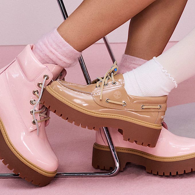 Chaussure bateau compensée Stone Street pour femme en beige