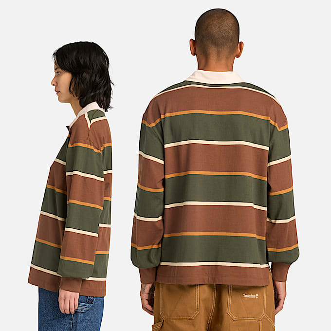 All Gender RugbyPolohemd DunkelgrnDunkelbraun TBL Braun ALT2