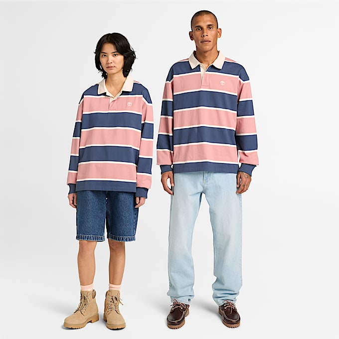 All Gender Rugby Polo Shirt PinkDark Blue TBL Blue ALT1