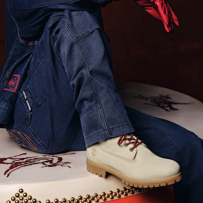 Timberland Year of the Horse Premium 6Inch Waterproof Boot for Men in Light BeigeDark Blue TBL Beige MKTG3