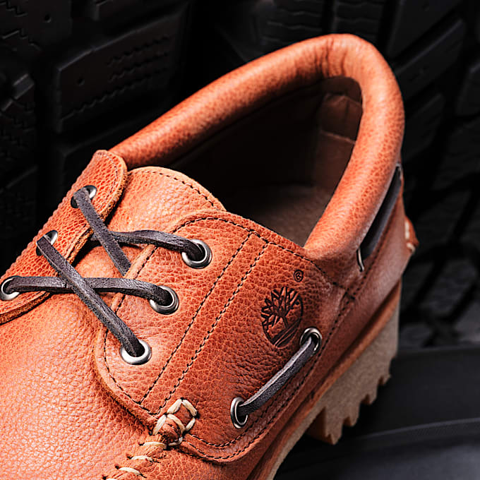 Timberland Road Trip 3Eye Lug Handsewn Boat Shoe for Men in BrownDark Grey TBL Brown MKTG2