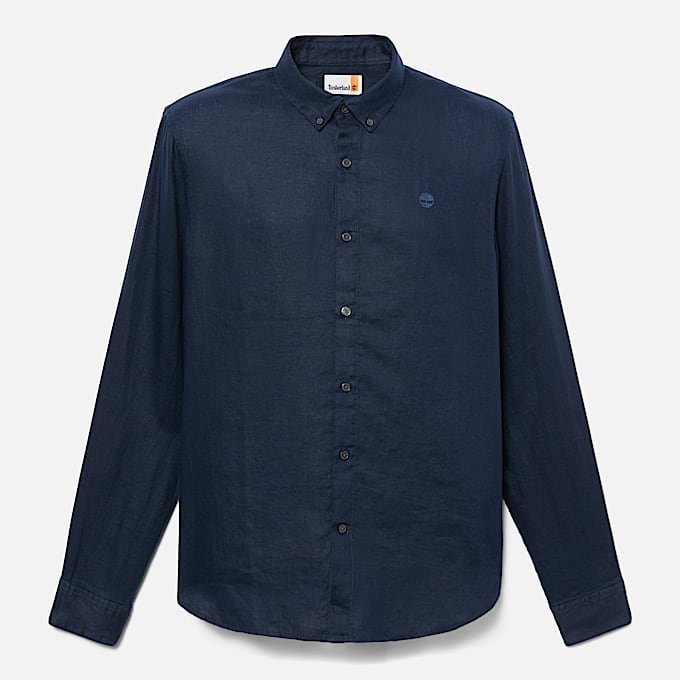 Camisa de Linho Mill Brook para Homem em azulescuro TBL azul HERO