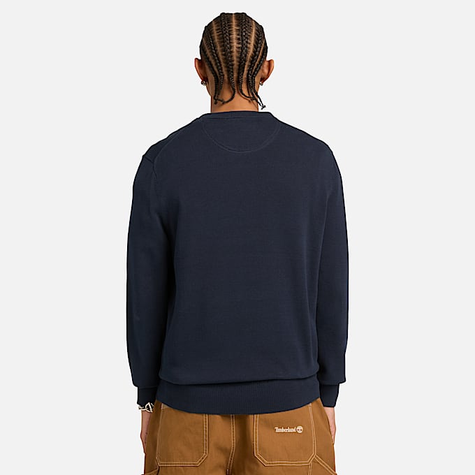 Williams River Cotton Jumper for Men in Dark Blue TBL Blue ALT8