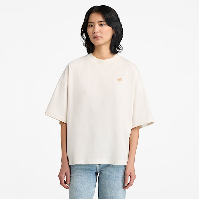 Dunstan Oversized ShortSleeve TShirt for Women in White TBL White ALT1