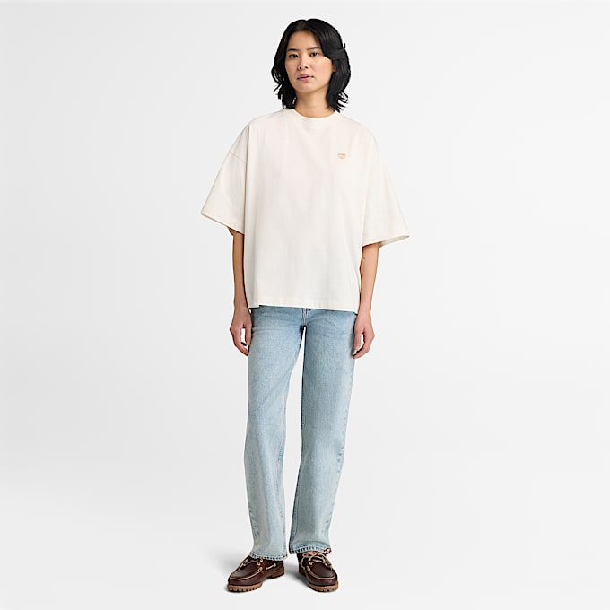 Dunstan Oversized ShortSleeve TShirt for Women in White TBL White ALT2