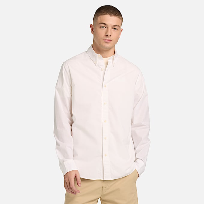 Chemise en popeline extensible  manches longues pour homme en blanc TBL blanc ALT1