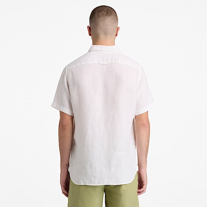 Mill Brook Kurzrmeliges Leinenhemd fr Herren in Wei TBL Wei ALT8
