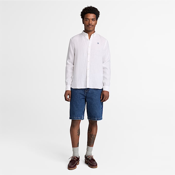 Mill Brook Leinenhemd fr Herren in Wei TBL Wei ALT2