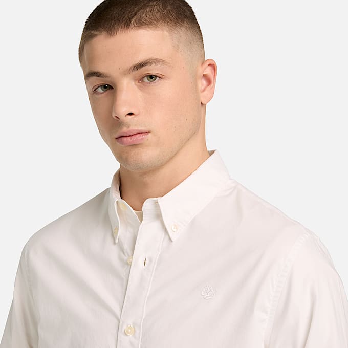 Chemise en popeline extensible  manches longues pour homme en blanc TBL blanc ALT3