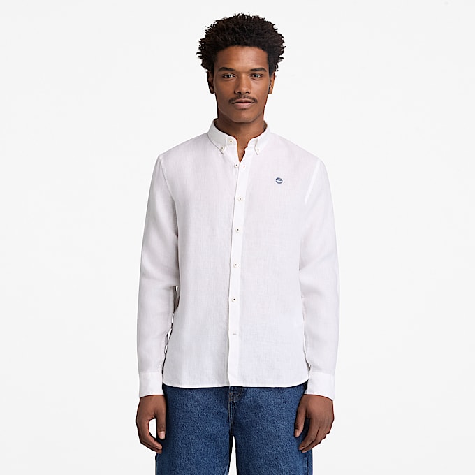Mill Brook Leinenhemd fr Herren in Wei TBL Wei ALT1