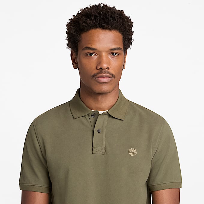 Millers River KurzarmPolohemd aus Pikee fr Herren in Grn TBL Grn ALT3