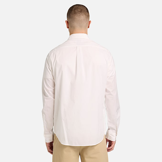 Chemise en popeline extensible  manches longues pour homme en blanc TBL blanc ALT8