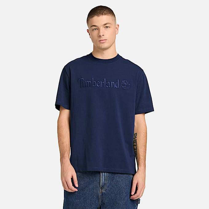 Hampthon ShortSleeve TShirt for Men in Dark Blue TBL Blue ALT1