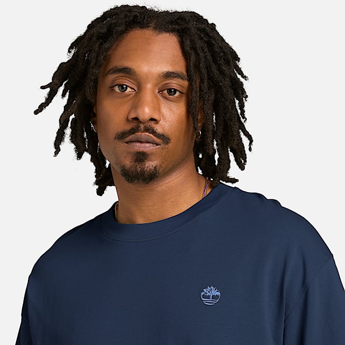 Dunstan River ShortSleeve TShirt for Men in Dark Blue TBL Blue ALT3