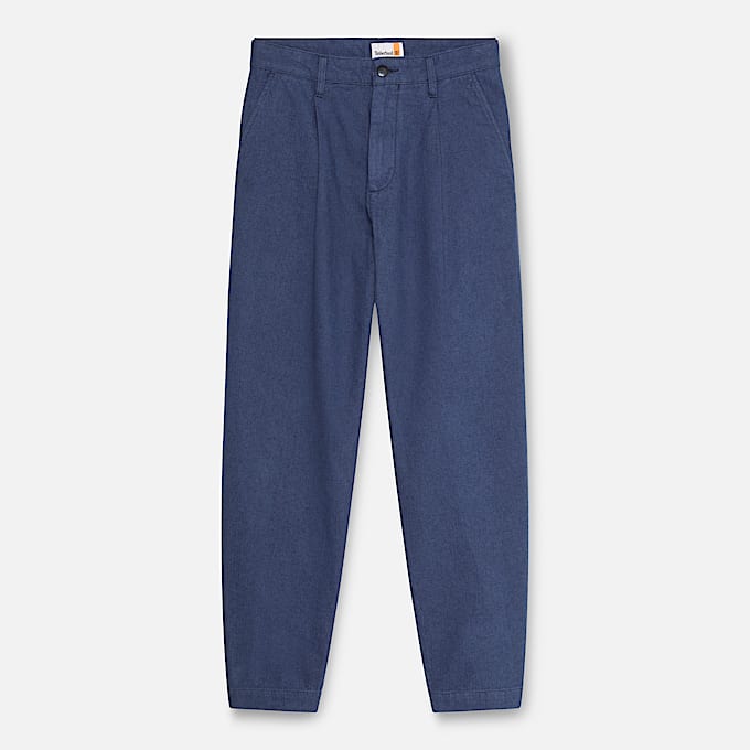 Calas Chino com Pregas e Padro em Espinha Timberland Claremont para Homem em azulescuro TBL azul HERO