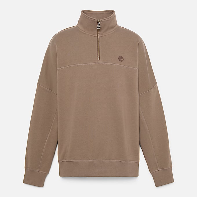 QuarterZip Sweatshirt for Men in Brown TBL Brown HERO