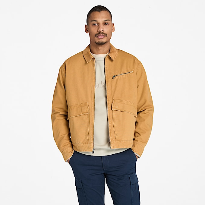 Strafford Washed Canvas Jacket for Men in Yellow TBL Yellow ALT1