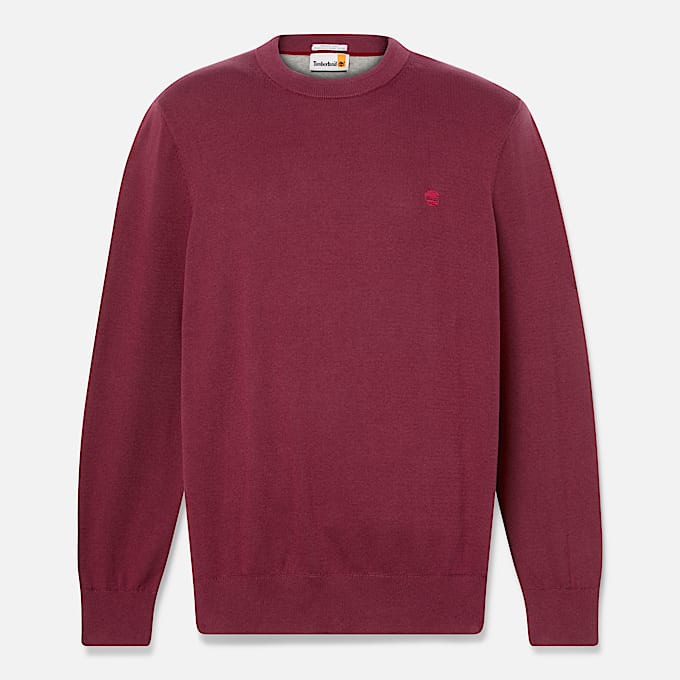 Williams River Cotton Jumper for Men in Burgundy TBL Burgundy HERO