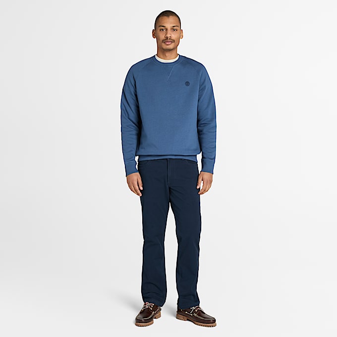 Exeter River Brushed Back Crewneck Sweatshirt for Men in Dark Blue TBL Blue ALT2