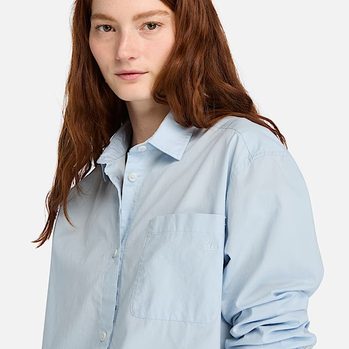 Poplin LongSleeve Shirt for Women in Light Blue TBL Blue ALT3