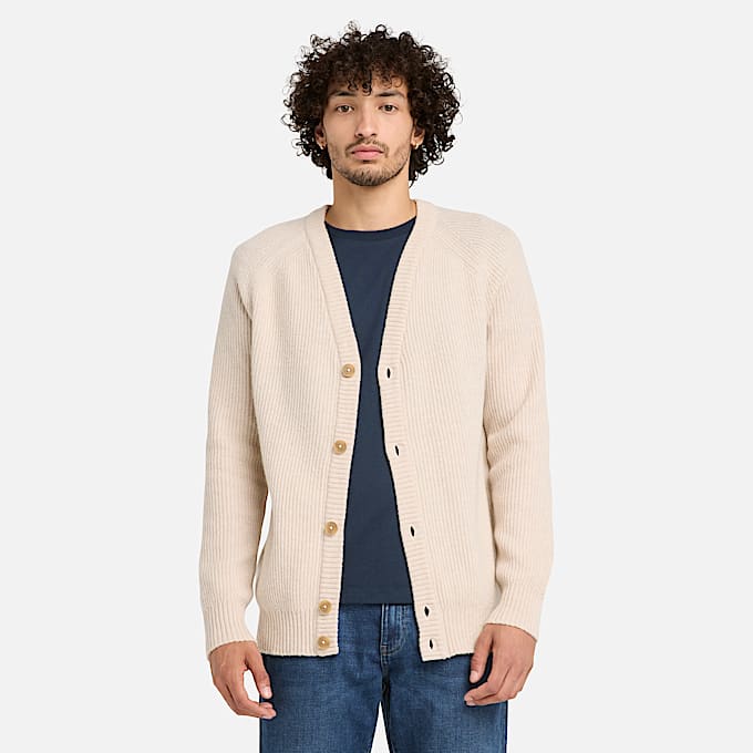 All Gender Phillips Brook Cardiganpullover mit Raglanrmeln in Beige TBL Beige ALT3