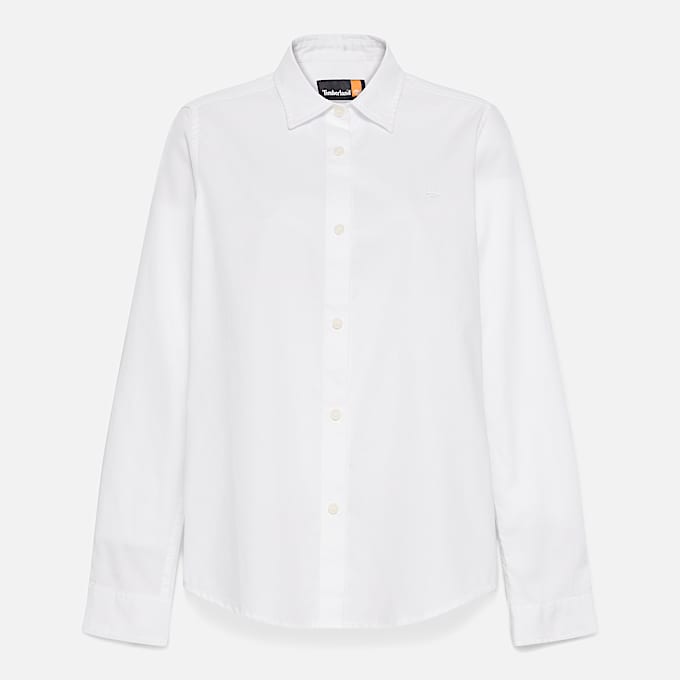 Camisa de Manga Comprida Oxford Timberland para Mulher em branco TBL branco HERO