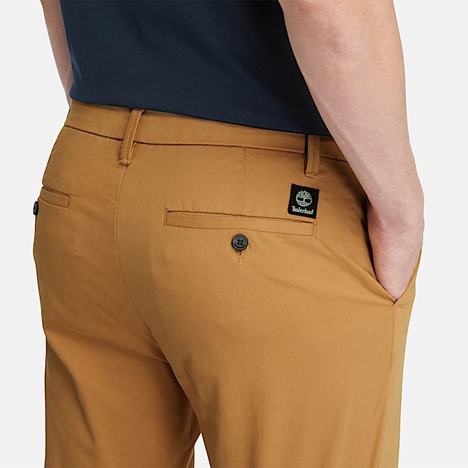 Claremont Twill Chino Straight Trouser for Men in Dark Yellow TBL Yellow ALT3