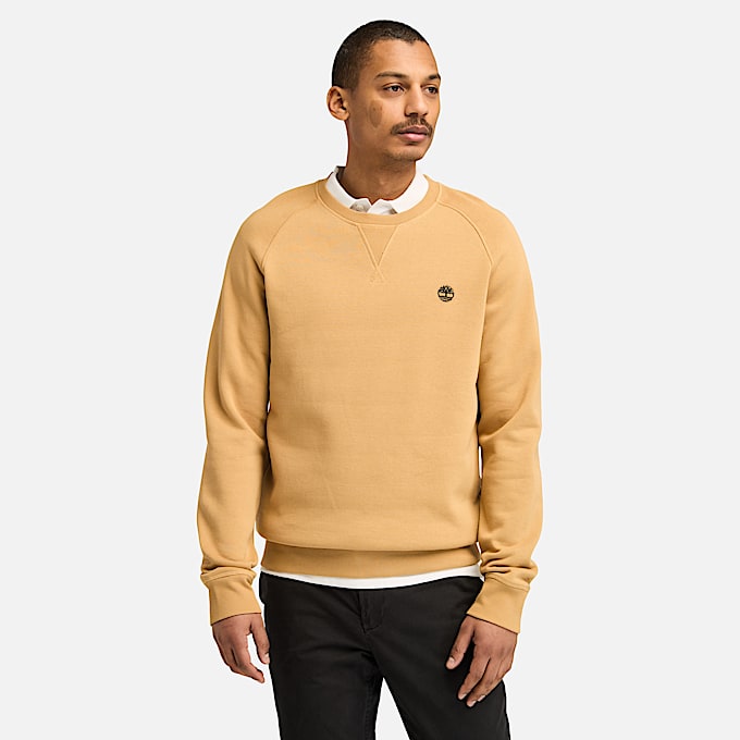 Exeter River Brushed Back Crewneck Sweatshirt for Men in Yellow TBL Yellow ALT1