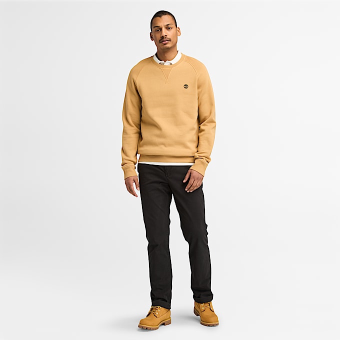 Exeter River Brushed Back Crewneck Sweatshirt for Men in Yellow TBL Yellow ALT2