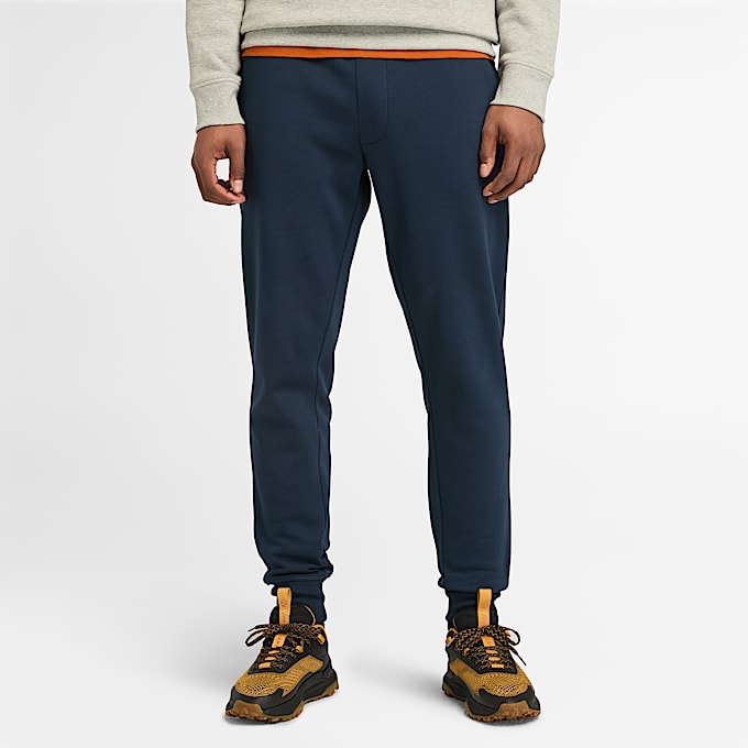 Exeter River Joggingbroek met geborstelde binnenkant voor heren in donkerblauw TBL Blue ALT1