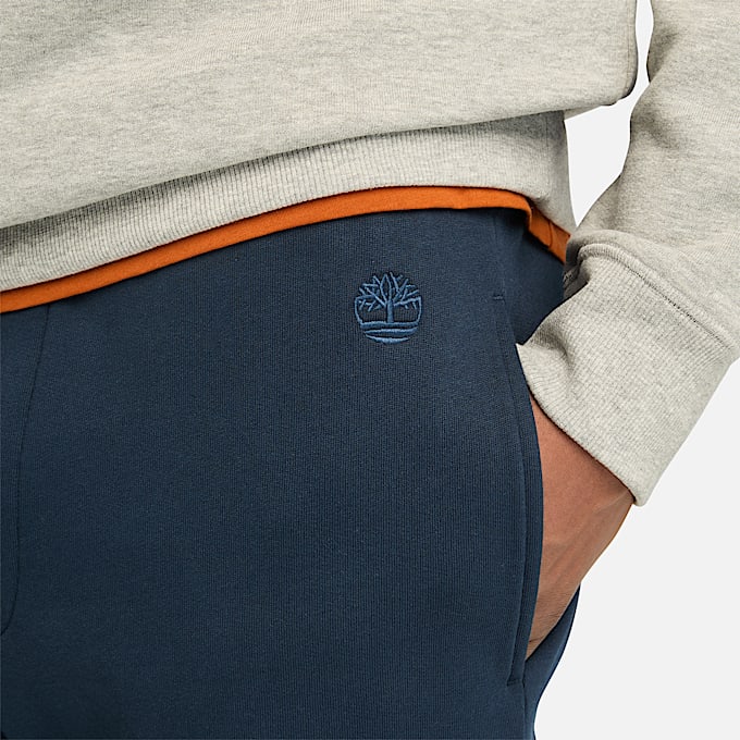 Exeter River Joggingbroek met geborstelde binnenkant voor heren in donkerblauw TBL Blue ALT3