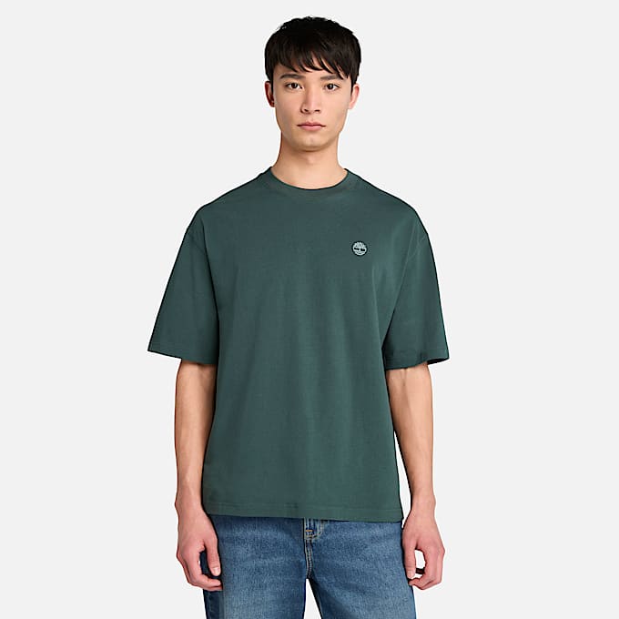 Dunstan River ShortSleeve TShirt for Men in Dark Green TBL Green ALT1