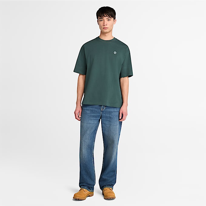 Dunstan River ShortSleeve TShirt for Men in Dark Green TBL Green ALT2