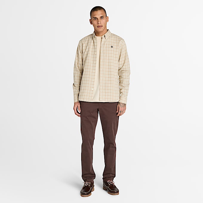 Solucell Air Gingham Shirt for Men in Beige TBL Beige ALT2